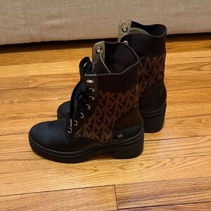 Michael Kors Black and Brown Combat Boots